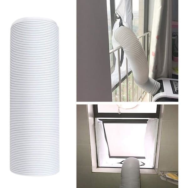 Luftkonditioneringsavgasrör, PP+ståltråd, bärbar, universal, flexibel luftkonditioneringsslang - D15cm*2m