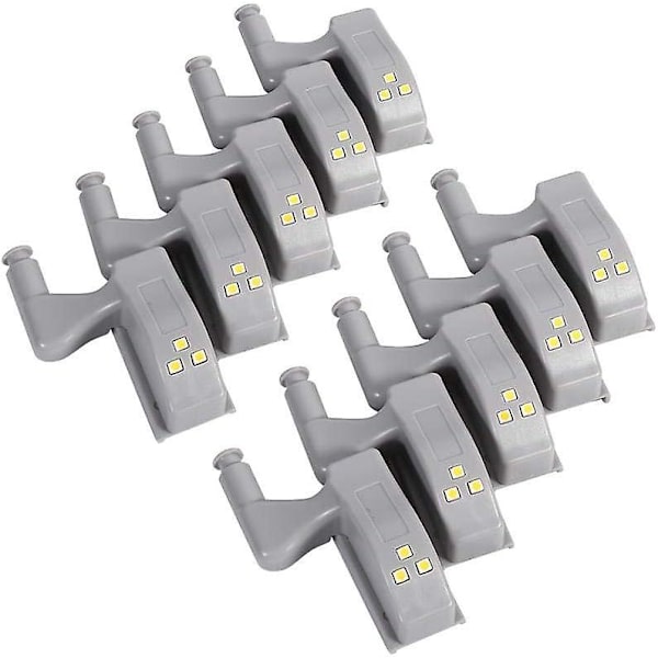 10 st LED-gångjärnssensorlampor för skåp, varmvitt.