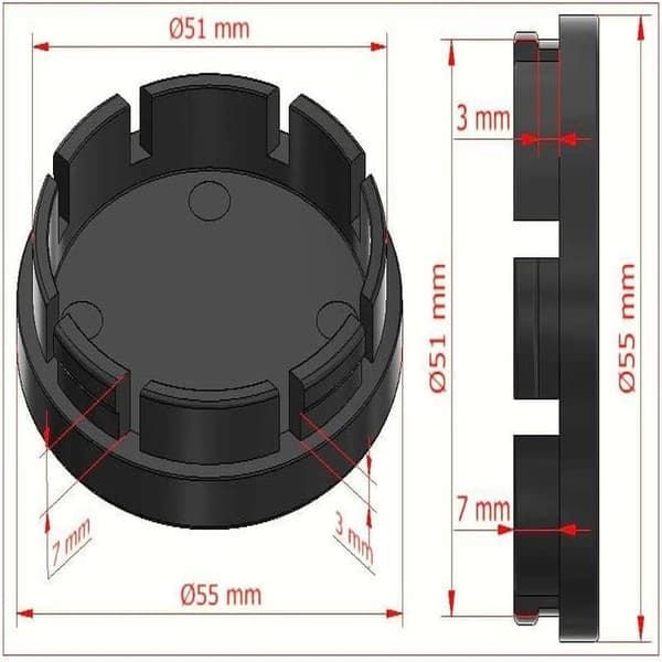 4 navkapslar 56 mm