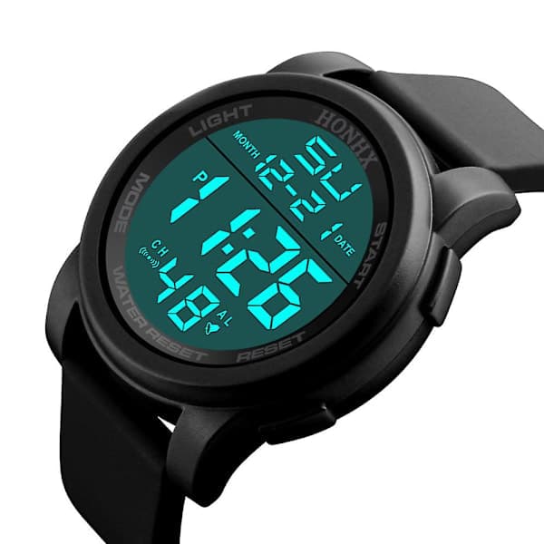 Luksus Herreur Analog Digital Militær Sport LED Armbåndsur Sort