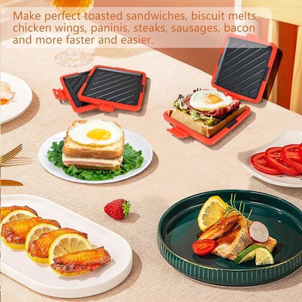 Toast sandwichgrill, mikrobølgeovnstoaster, multifunksjonell minitoaster