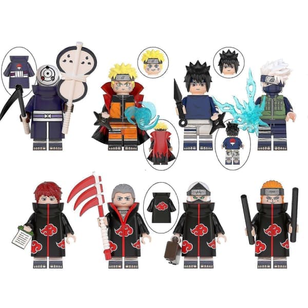 8 stk. Anime Naruto-serie samlede byggeklodser legetøj til børn og voksne julegave