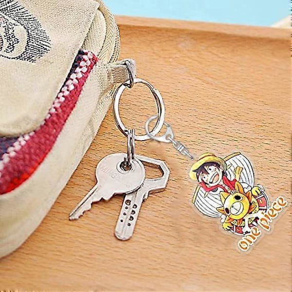 One Piece Kaksipuolinen Läpinäkyvä Avaimenperä Anime Oheistuote - Akryyliriipus - Sarjakuvukorut (8kpl)