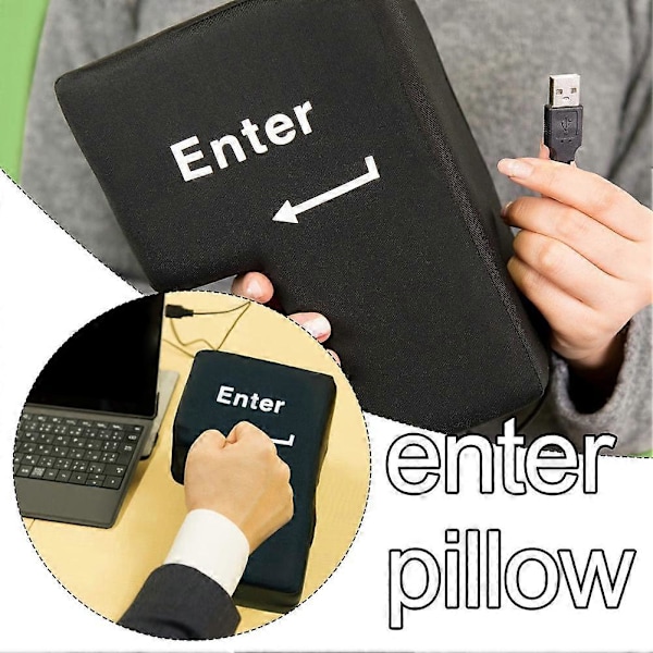 Stor Enter Anti-Stress Avlastningsknapp USB Nap Kudde Överdimensionerad Okrossbar Tangent
