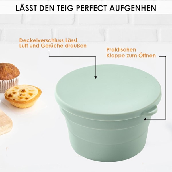 Surdegsbrödsjäsningskorgar, Silikonbehållare för pizzadeg - Vikbar surdegspizzakorg, Surdegsbrödsjäsningsskålar