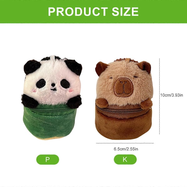 Mjuk Myntbörs Hänge Panda Växelväska Pengapåse Hörlursförvaringsväska Hörlursfodral Härliga Capybara Plånböcker panda