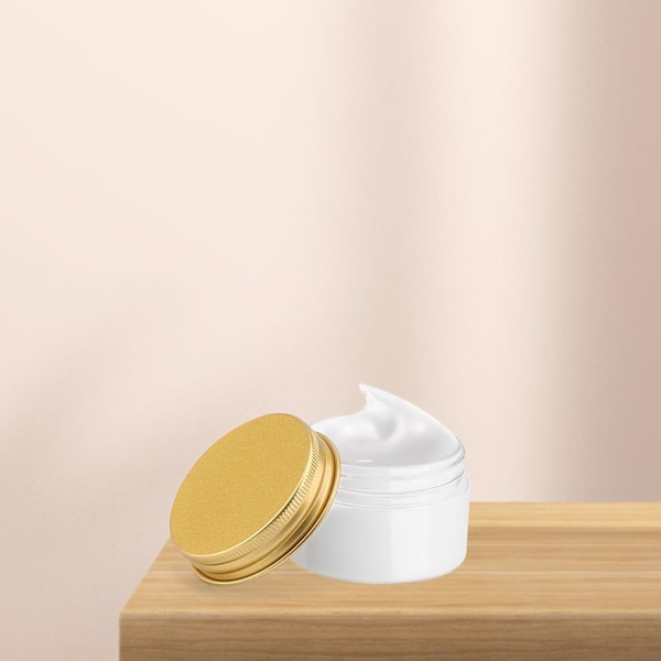 36-pack 30ml klara plastburkar med guldfärgade aluminiumlock, tomma plastförvaringsburkar, liten provburk för glitter, pärlor