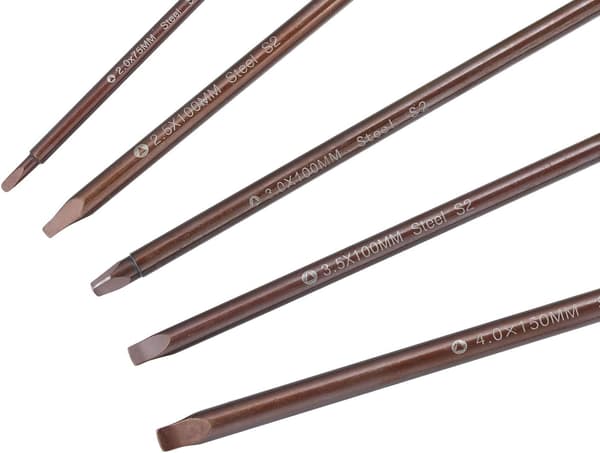 Triangulär skruvmejselset 4mm 3.5mm 3mm 2.5mm 2mm S2 triangulära skruvmejslar stål magnetiskt verktygsset med halkfritt plasthandtag 5 delar