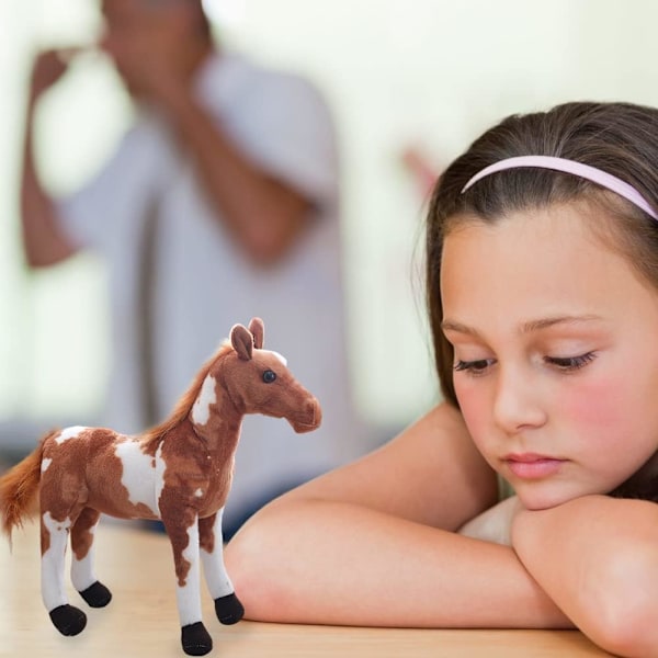 Hest Kosedyr Hest Plysj Leketøy Stående Hest Plysj, Hest Plysj Leker, Myk Leke, Brun Hest