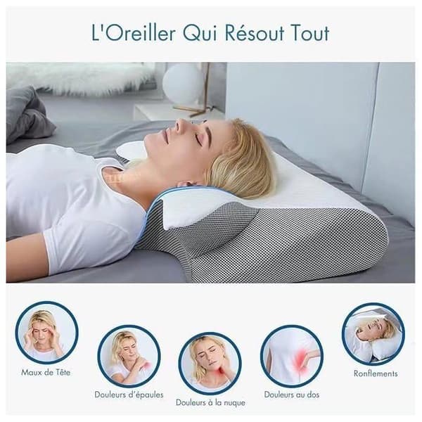 Ergonomisk Nackkudde i Memory Foam, Ergonomisk Memory Foam-kudde för Sido- och Magsovare