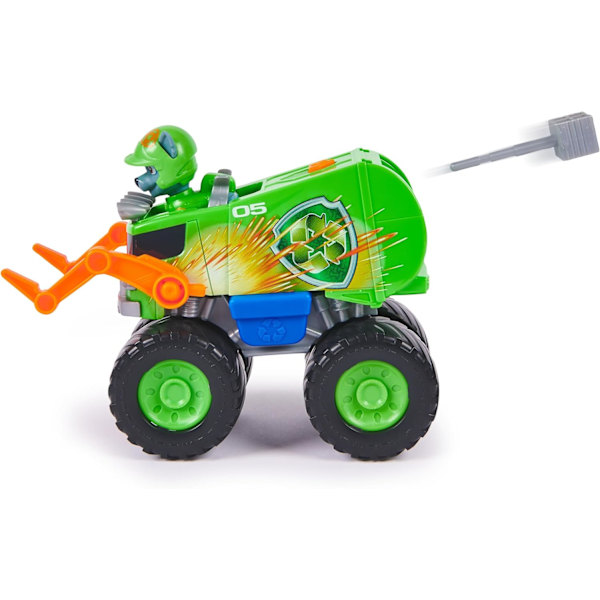 Rescue Wheels Rocky’s Gjenvinningsbil, Lastebil med Prosjektilskyter og Samlefigur, Leker for Barn Gutter og Jenter 3+