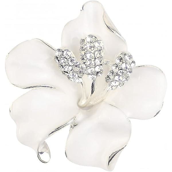 Elegant brosch i form av blommor och kristall 29,8g