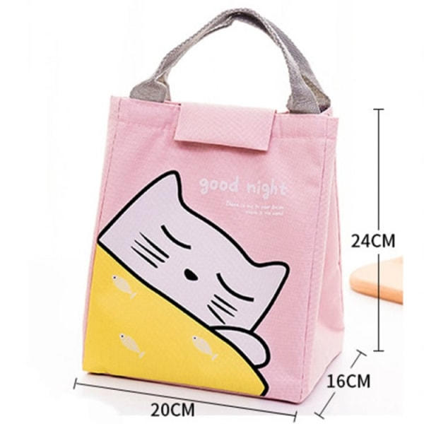 Söt bärbar djur katt dragkedja canvas lunchväska termisk (liten hund)