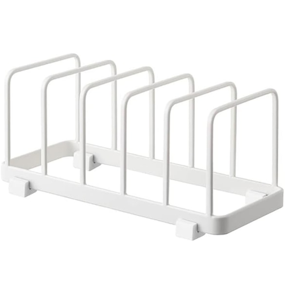 Oppbevaringsstativ for tallerkener, vertikalt tallerkenstativ, serveringsbrettholder, skap-tallerkenstativ (Hvit) White