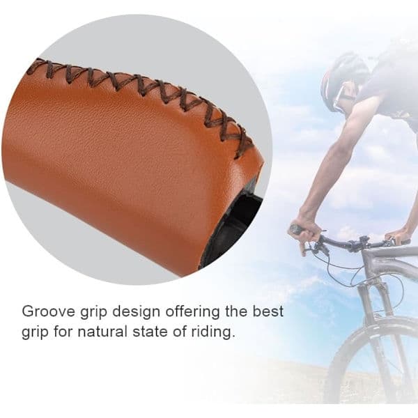 Par låsbare cykelstyr, retro læder cykelstyr, brun