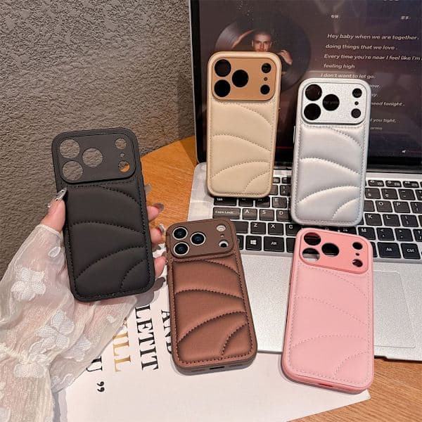 Passer til iPhone 17 mobildeksel, dekompresjon dunjakke materiale iPhone 17