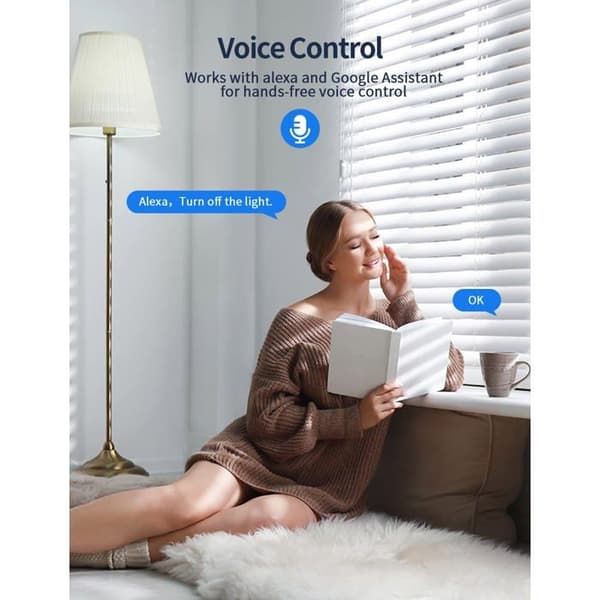 WiFi smartplugg, 16A 3300W, kompatibel med Alexa och Google Home (2-pack)
