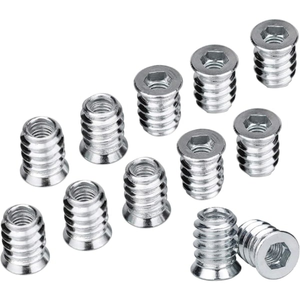 100 stk. undersænkede skruer Professionelle skruefatninger M6 x 15 mm Skrue sortimentssæt Skrueindsats Hex fatning Gevindindsats