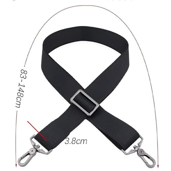 Taskerem - Justerbar 83-148cm - 3.8cm bred - Sort