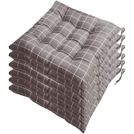 6 tuolityynyn setti 40x40 cm – 100 % polyesteritäyte – 50 % polyesteriä, 50 % puuvillaa – Konepestävä 30°C:ssa