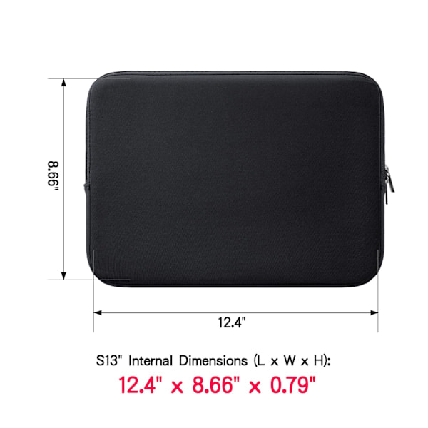 13 tommer laptop taske kompatibel med 2022 2021 MacBook 13.6\" M2 A2681, 13.3 Air Pro M1 A2337 A2338 A1706 A1708 A2159 A2179 A2251 A2289 Black