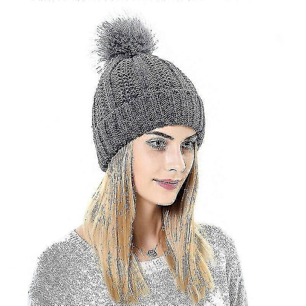 Unisex Stretch Satin Neulottu Pipo Fe Villa Lämmin Pipohattu Pipopipot Dark Gray