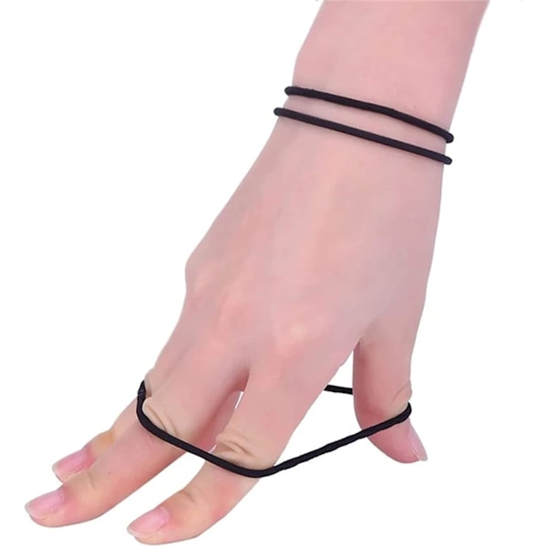 Hårelastikker til kvinder, Hårelastikker 4 mm, Hårbånd til piger, Elastiske hårelastikker, 100 stk Black