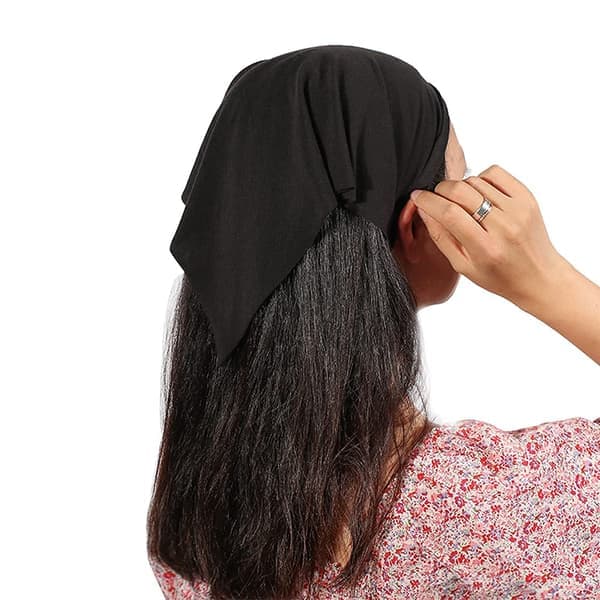 Hårskjerf for kvinner, elastisk stort boho-triangel bandana hodeplagg med klips, sklisikkert ensfarget hårbånd