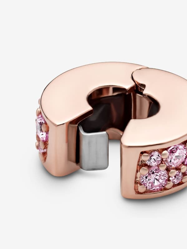- Pinkki Pavé-klipsi - 14k ruusukullattu