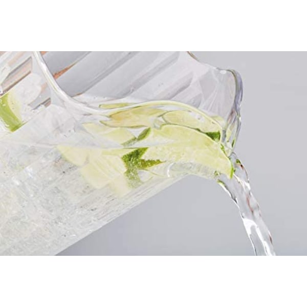 Kande, Ø 13 cm, H: 21 cm, til en påfyldningskapacitet på 1,5 liter, ølkrus, limonadekande, vandkande, plastikkande, transparent