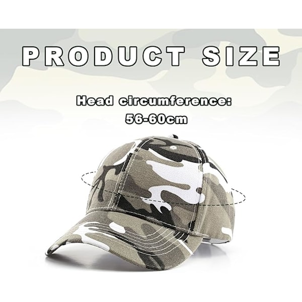 2 Pakkausta Miesten ja Naisten Camouflage Baseball -lippiksiä, Vintage Retro Pesty Isähattu, Unisex-hattu