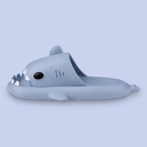 Hajtofflor för pojkar och flickor, Shark Flip Flops för män och kvinnor, Shark Slippers, Bekväma halkfria pool-hajsandaler med tjock sula för sommaren Light blue 40/41
