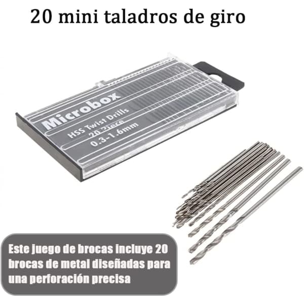 0,3mm-1,6mm HSS Mini Twist Bor Sæt 20 stk.