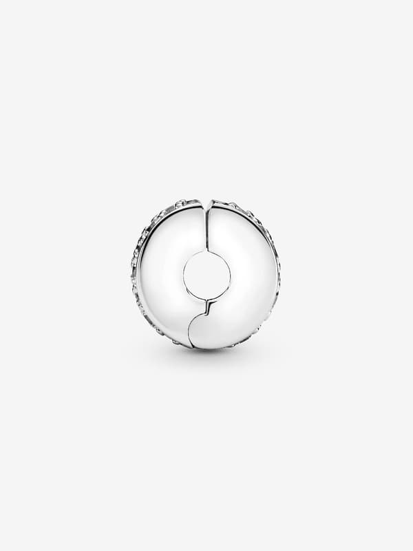 - Klar Pavé Clip Charm - Sterlingsølv