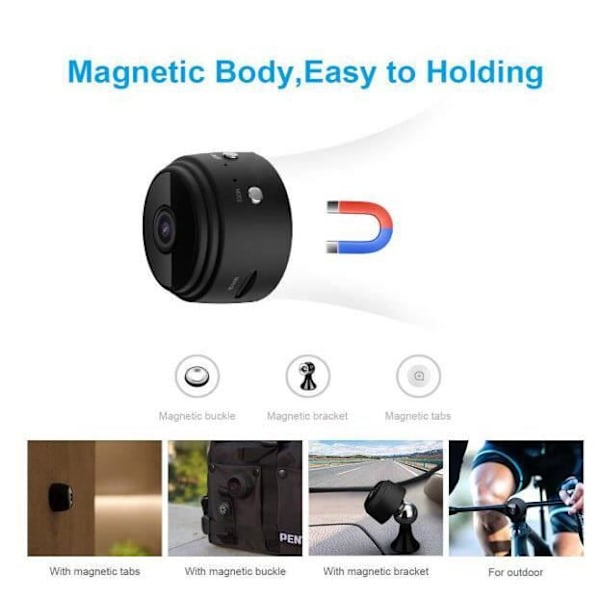 HD1080P Mini WiFi IP Spionkamera - Nattsyn - Bevegelsesdeteksjon