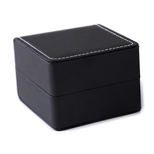 PU Klocklåda Läder Presentförpackning Svart 10x7x5cm Rymmer 2 Klockor