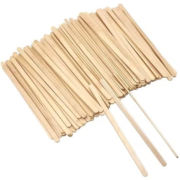 Puiset kahvinsekoittimet x 100, kertakäyttöiset ja ympäristöystävälliset, 140 mm (100 sekoitinta)