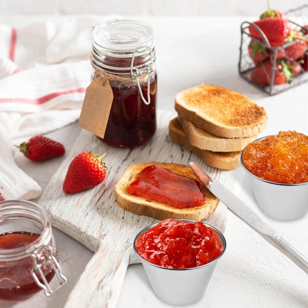 20 stk. sauceskåle, skål i rustfrit stål, små stabelbare dyppeskåle, sojasovsskåle, dyppeskåle, små skåle, salatdressinger, snacks (60 ml)