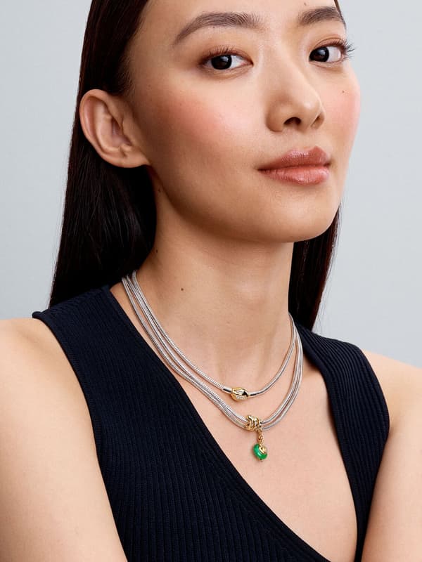 - Orm Grön Murano Glas Hängberlock - 14k guldplätering