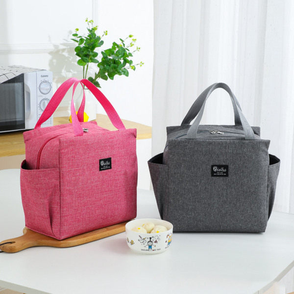 Vuxna Barn Förvaring Tjock Lunchlåda Bärbar Lunchväska Grey