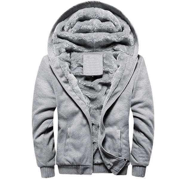 Tjock fleecefodrad varm vinterjacka för män Grå 3XL Grey 3XL