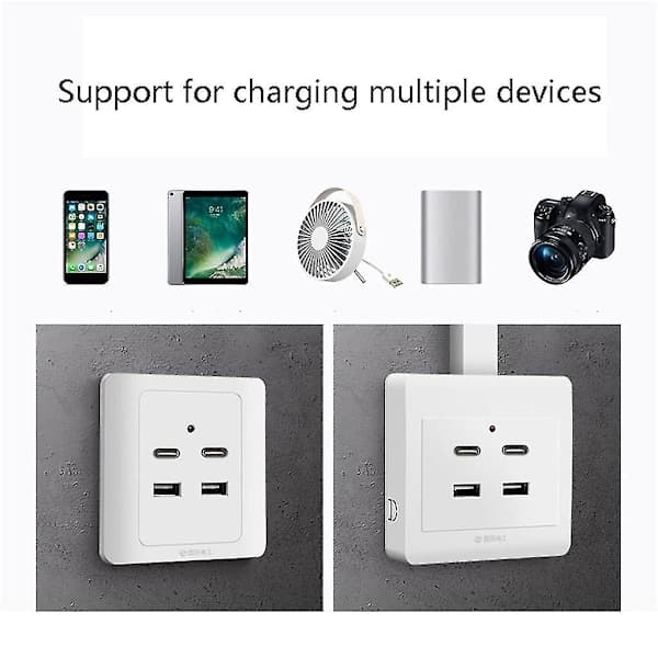 USB-C-pistorasia seinälaturi USB-porteilla B B