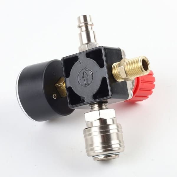 AIMOONSA Kompressor trykregulator 1/4\" 180 psi (12 bar) med manometer og ventil