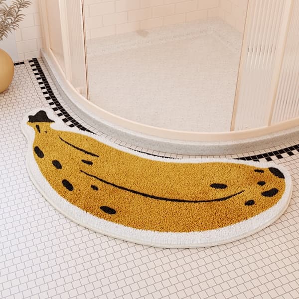 Baderomsmatte Halvbue Banan Utenfor Dusj Vannabsorberende