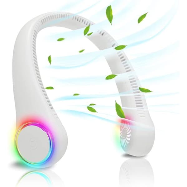 Bærbar ventilator, USB-ventilator, kraftig lydløs ventilator, 4000 mAh batteri 3 hastigheder