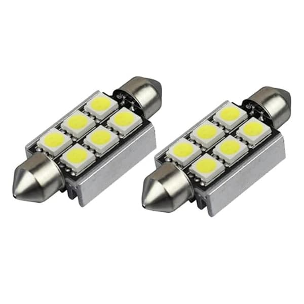 Spylelampe 36mm Canbus LED 5050 6SMD 6000K 2-pakning