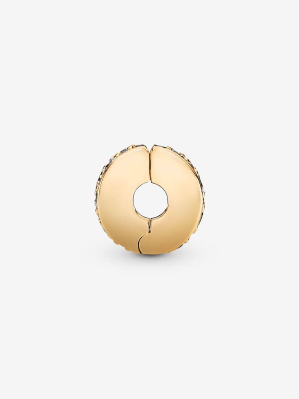 - Klar Pavé Clip Charm - 14k gullbelegg
