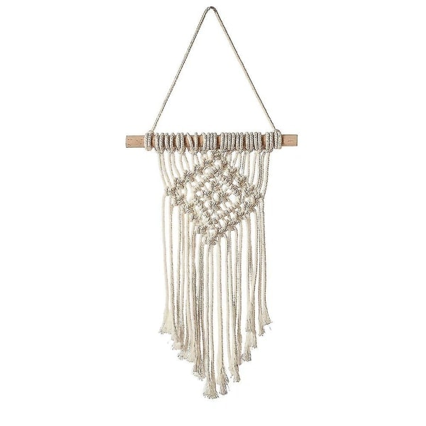 Macrame väggdekoration med bomullsrep, handvävd bohemisk gobeläng, geometrisk konst, vacker heminredning