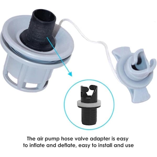 Luftventiladapter, oppustelig kajakluftpumpeadaptertilbehør, Roberts oppustelig bådfodpumpe kajakluftventiladapterventiladapter (LGL)