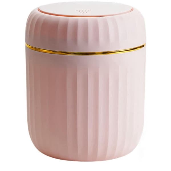 Soptunna med lock - Mini soptunna - Multifunktionell förvaringsbehållare - Rosa